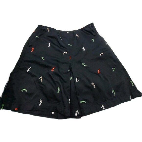 Lizgolf Women's Skort Size 10 Embroidered Side Zip Golf Skirt Black Liz Claiborn - Picture 1 of 9